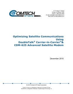 Optimizing Satellite Communications Using DoubleTalk® Carrier