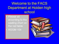 the FACS Department at Holden high school