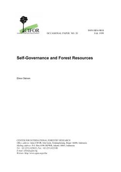 Self-governance and forest resources