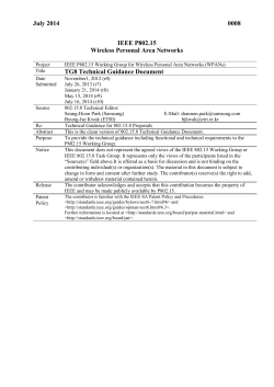 TG8 Technical Guidance Document
