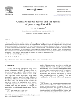 Alternative school policies and the benefits of general cognitive skills