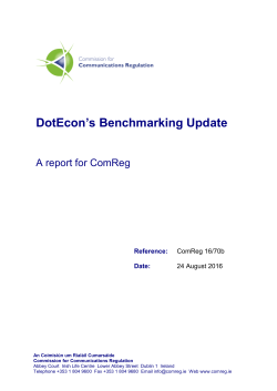 DotEcon`s Benchmarking Update - Commission for Communications