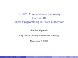 Linear programming in fixed dimension