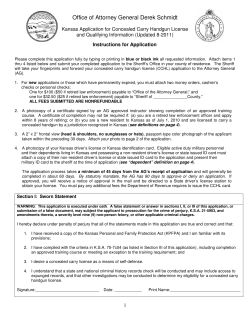 Kansas Application for Concealed Carry Handgun License and