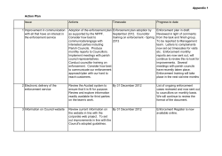 Appendix 1 Action Plan Issue Actions Timescale Progress to date 1
