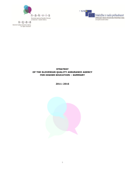 strategy of the slovenian quality assurance agency for