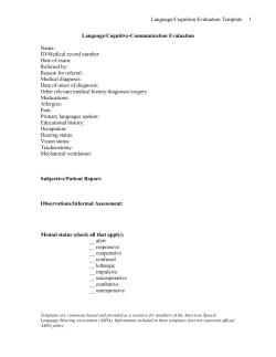 Language/Cognitive-Communication - American Speech