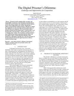 The Digital Prisoner`s Dilemma - Global Cyberspace Cooperation