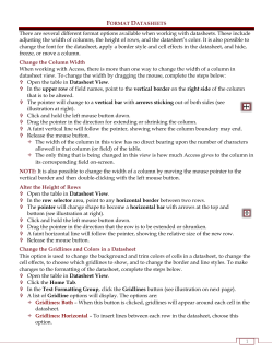 formatting datasheets - Information Technology