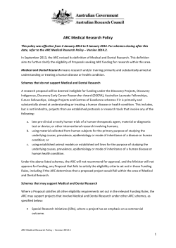 ARC Medical Research Policy - Australian Research Council