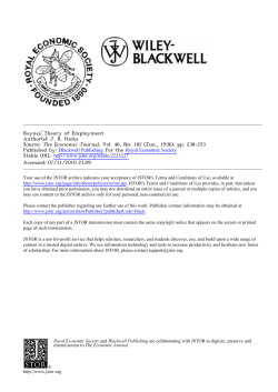 Keynes` Theory of Employment. - Historia de la Macroeconom&iacute;a