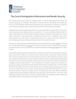 The Cost of Immigration Enforcement and Border Security