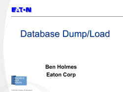 Dumping and Loading a Progress Database