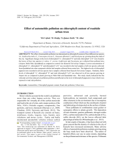 Effect of automobile pollution on chlorophyll content of roadside