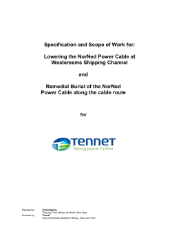 Shallow Water Survey Specifications NorNed Cable KP 0