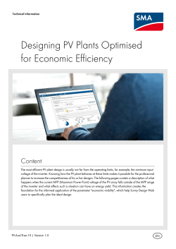 Designing PV Plants Optimised for Economic Efficiency