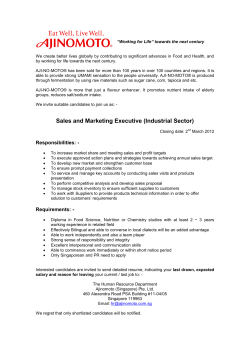 Providing the source of tastiness and life to the people of the world