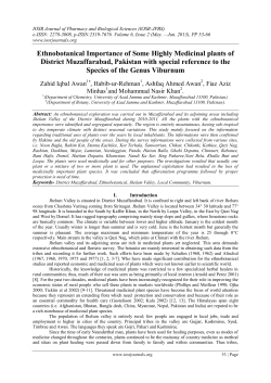 Ethnobotanical Importance of Some Highly Medicinal plants of