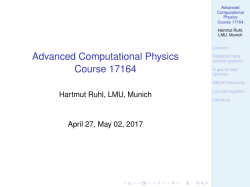 Advanced Computational Physics Course 17164