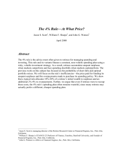 The 4% Rule&mdash;At What Price?