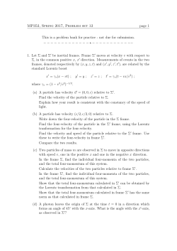 MP352, Spring 2017, Problem set 12 page 1 This is a problem bank