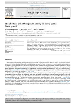 The effects of pre-IPO corporate activity on newly