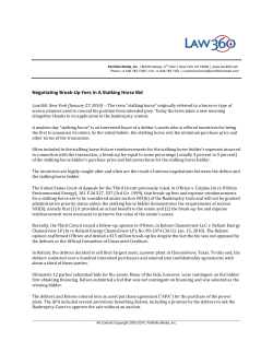 Negotiating Break-Up Fees In A Stalking Horse Bid