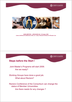 Steps before the Start ! - Barents Cross Border University