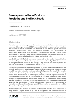 Development of New Products: Probiotics and