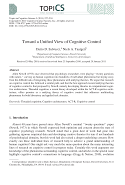 Toward a Unified View of Cognitive Control