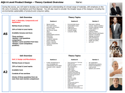 AQA A Level Product Design &ndash; Theory Content Overview