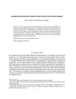 Alternative Specifications of Multiplicative Risk Premia