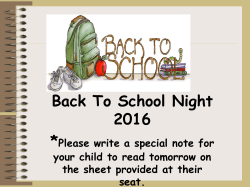 Back to School Night 2016