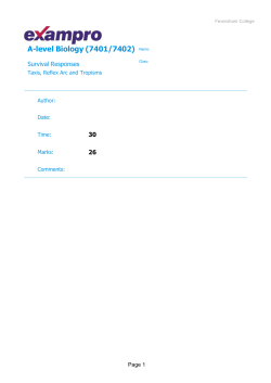 SurvivalResponses - KS3, GCSE and A