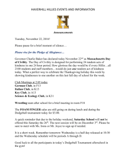 Announcements November 22, 2016