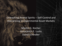 Unleashing Animal Spirits * Self