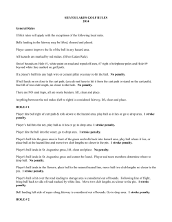 SILVER LAKES GOLF RULES 2014 General Rules USGA rules will