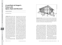 A Look Back at Oregon`s Future with Space, Style and Structure