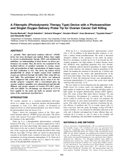 Device with a Photosensitizer and Singlet Oxygen Delivery Probe