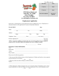 Pineapple Cove Academy Employment Application