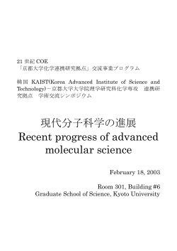 21世紀COE「京都大学化学連携研究拠点」交流事業プログラム