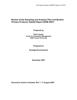 Review of the Sampling and Analysis Plan and Benthic Primary