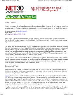 Dr. Dobb`s | Attack Trees | July 22, 2001