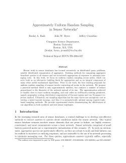 Approximately Uniform Random Sampling in Sensor Networks