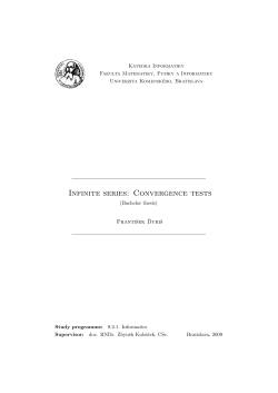 Infinite series: Convergence tests
