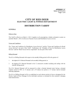 city of red deer distribution tariff