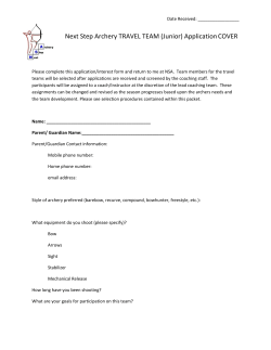 Next Step Archery TRAVEL TEAM (Junior) ApplicationCOVER