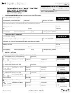 Undertaking / Application for a Joint Assistance Sponsorship