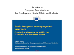 L&aacute;szl&oacute; Andor European Commissioner for Employment, Social