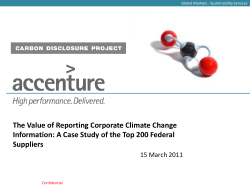 Accenture and Carbon Disclosure Project The Transparency